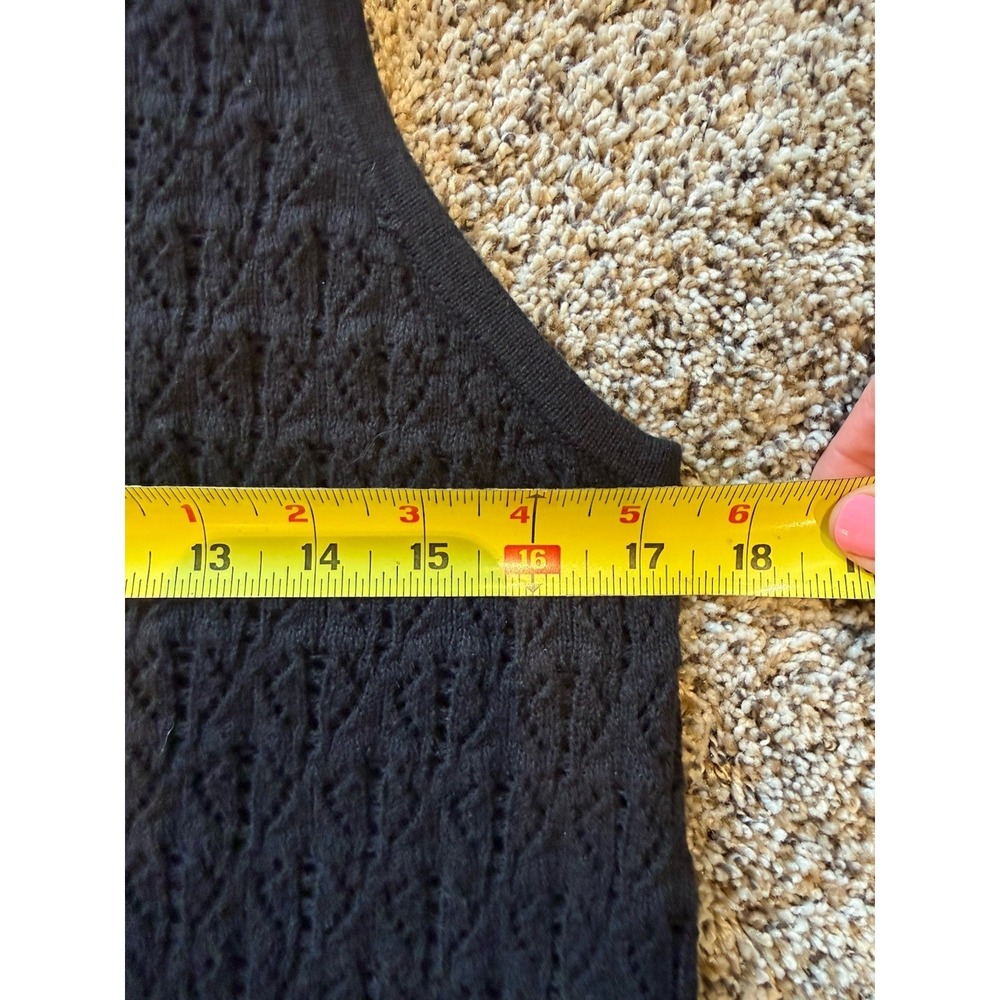 Old Navy Crochet Midi Dress Women's Large Black Coverup Tank Open Knit - Picture 9 of 10